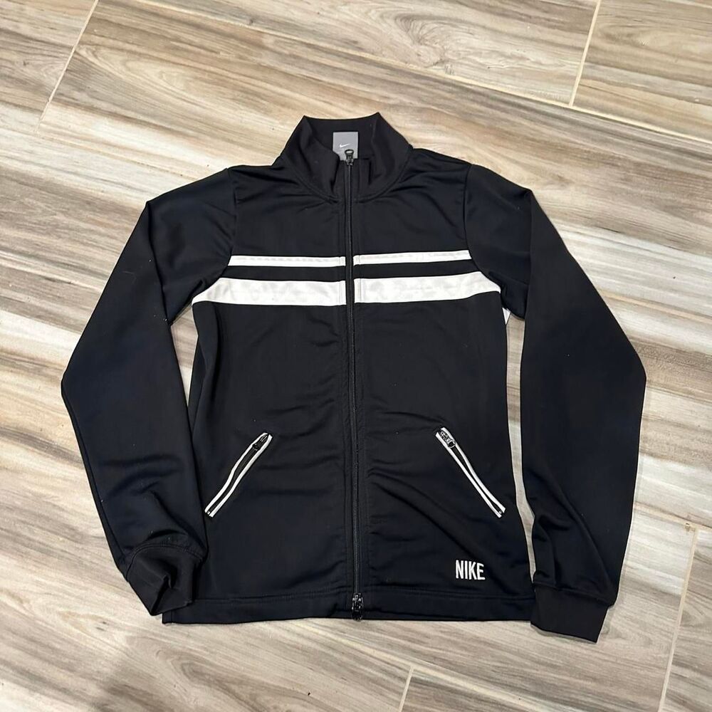 2000s Nike Women's Black Track Jacket